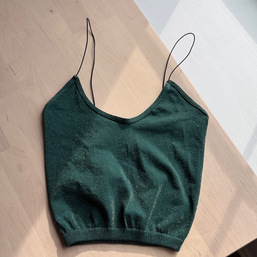Free People Sparkling Green Camisole